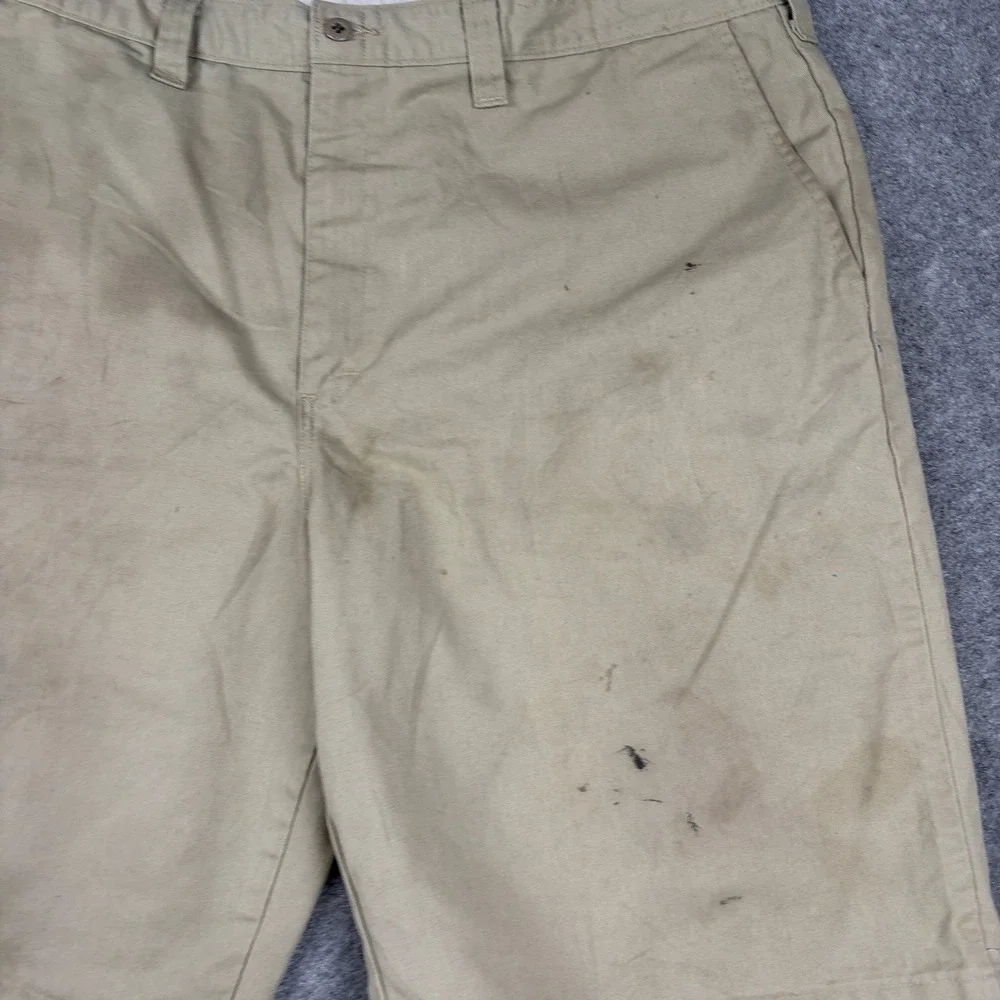 Dickies Work‎ Shorts Mens 40 Tan Khaki Distressed Utility Twill Outdoor Workwear